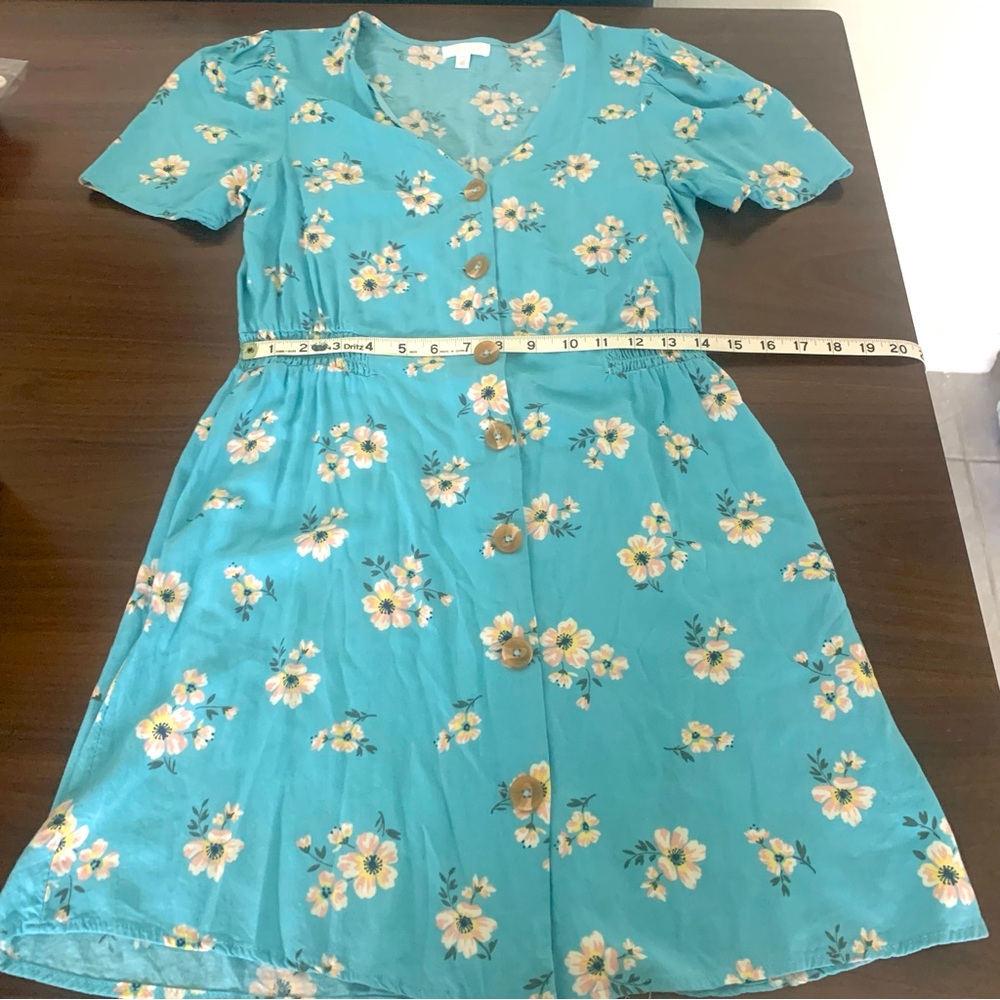 Abound Blue and White Casual dress. Size M 100%rayon